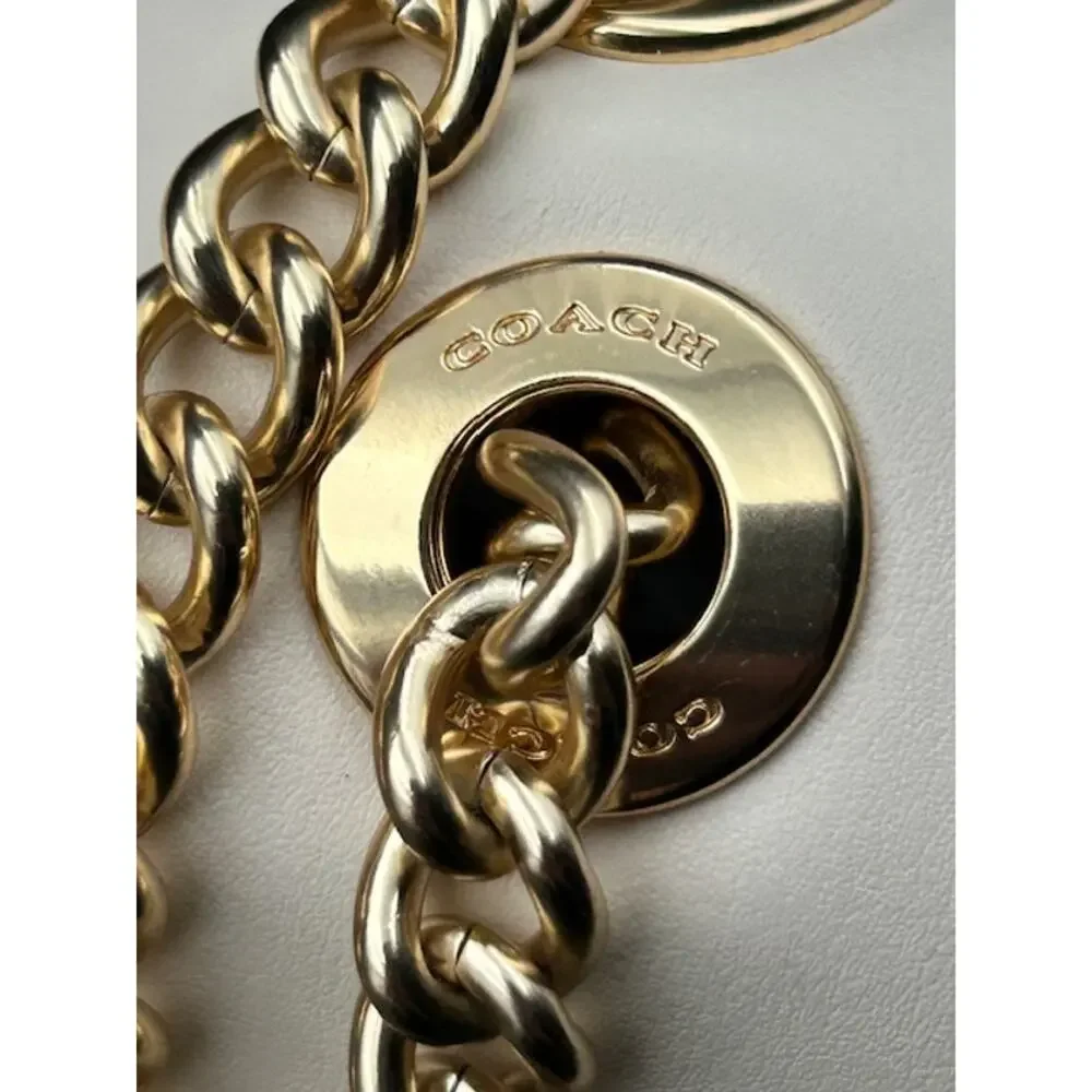 COACH Cassidy Straw Leather Chain Bag Turnlock Purse Coastal Chic OBX Show - COA - Picture 5 of 10